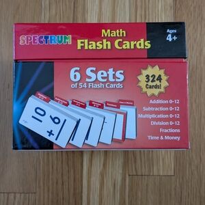 Math Flash Cards - Red and Black